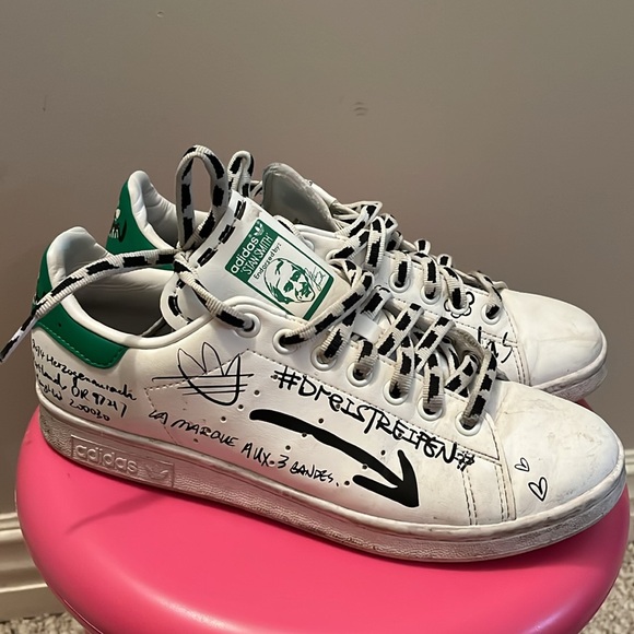 adidas Stan Smith Sharpie Pack Graffiti White size us 6.5 - Picture 2 of 5